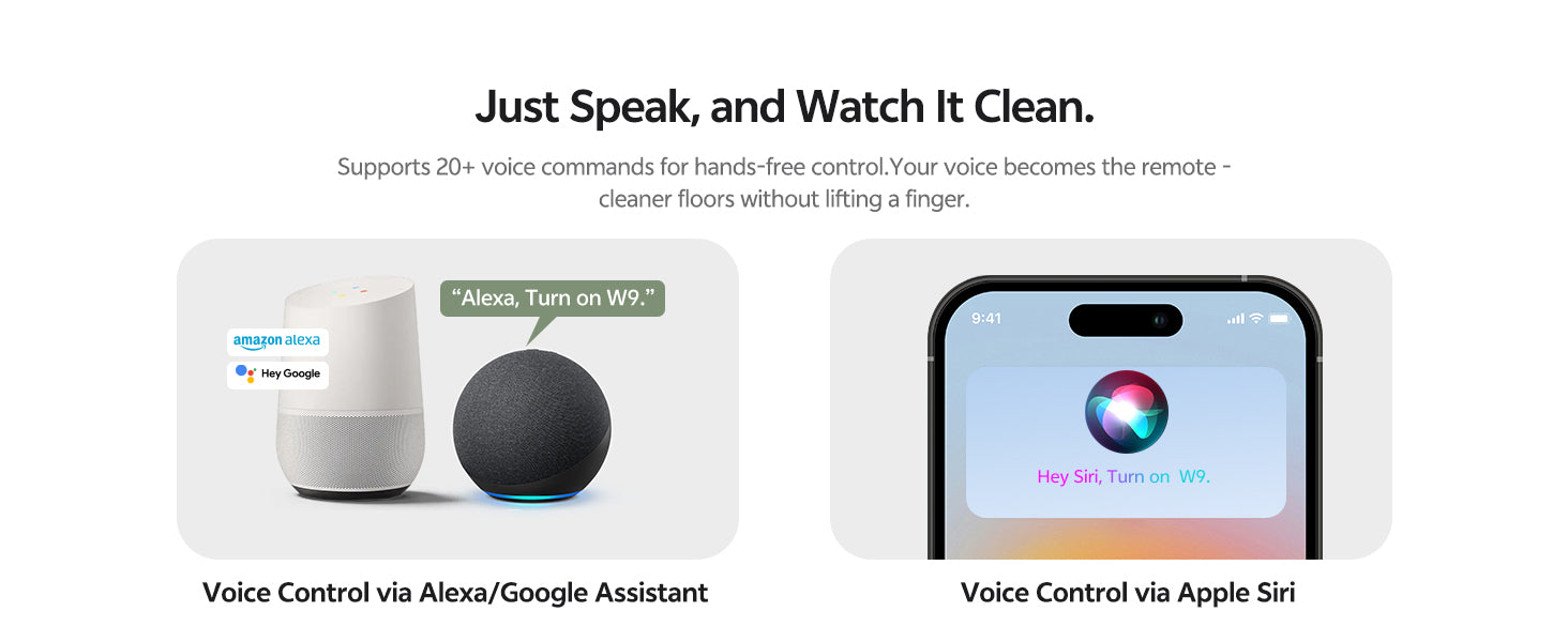 Smart home device with voice control capabilities displayed on a white background