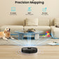 Robotic vacuum cleaner with LiDAR navigation technology in a living room setting.